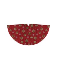 Northlight Metallic with and Snowflakes Mini Christmas Tree Skirt, Red