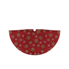 Northlight Metallic with and Snowflakes Mini Christmas Tree Skirt, Red