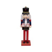 Northlight Seasonal Decorative Wooden Red and Blue Christmas Countdown Nutcracker