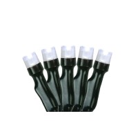 Northlight Set of 20 Battery Operated Pure White Led Wide Angle Christmas Lights, 9.5 ft Green Wire