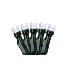 Northlight Set of 20 Battery Operated Pure White Led Wide Angle Christmas Lights, 9.5 ft Green Wire