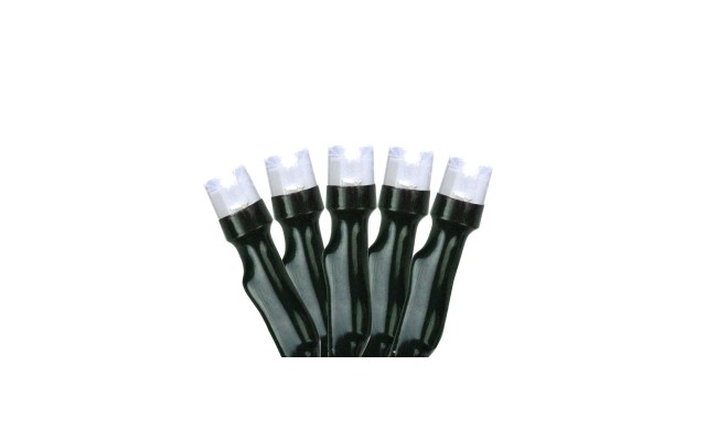  Set of 20 Battery Operated Pure White Led Wide Angle Christmas Lights, 9.5 ft Green Wire