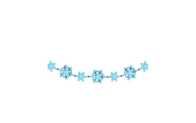  Shiny Snowflakes Beaded Christmas Garland-Unlit