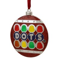 Northlight Silver Plated Dots Candy Logo Christmas Ornament with European Crystals, 3.5″