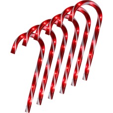 Northlight Twinkling Outdoor Candy Cane Pathway Markers, Set of 6