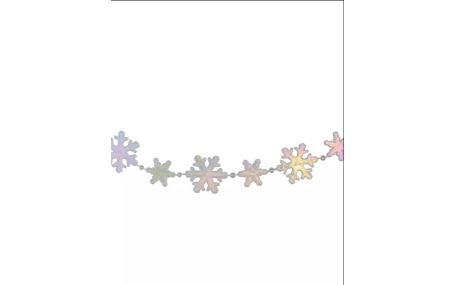 Northlight Unlit Clear Iridescent Snowflake Beaded Artificial Christmas Garland, Clear/Pink