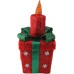  Y83828 Lighted Sparkling Sisal Present with Candle Christmas Yard Art Decoration, 20″, Red