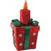  Y83828 Lighted Sparkling Sisal Present with Candle Christmas Yard Art Decoration, 20″, Red