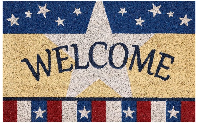  Americana Welcome Coir Outdoor | Exclusive Front Door Mat |Patriotic Decoration| Entryway Rug | Absorbing Doormat 18” X 28”, Multi