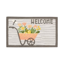 Nourison Welcome Wheelbarrow Hand-Hooked 18″ x 30″ Accent Rug, Gray