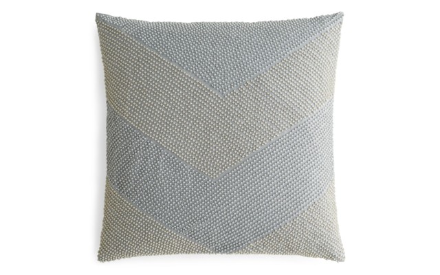  Beaded Decorative Pillow, 18 x 18, Blue