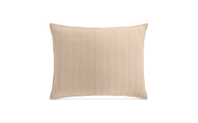  Contrast Stitch Sham, King, Beige, 20″ x 36″