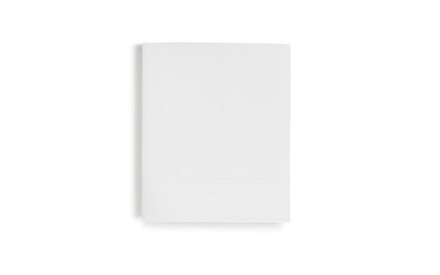 Cotton Tencel Solid 300 Thread Count Flat Sheet, White, Full