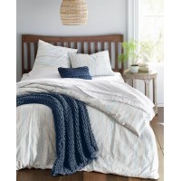 Oake Printed Beaded Stitch 3 Pc. Comforter Set, King, Navy