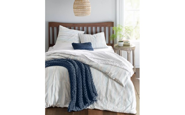  Printed Beaded Stitch 3 Pc. Comforter Set, King, Navy