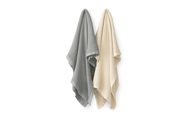  Waffle Throw, Gray, Beige