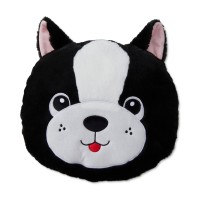 Olivia & Finn 13in Round Furry Squishy Dog – Black/white