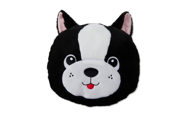 Olivia & Finn 13in Round Furry Squishy Dog – Black/white