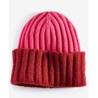 On 34th Women’s Wide-Ribbed Colorblocked Beanie, Pink/Red