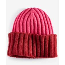 On 34th Women’s Wide-Ribbed Colorblocked Beanie, Pink/Red