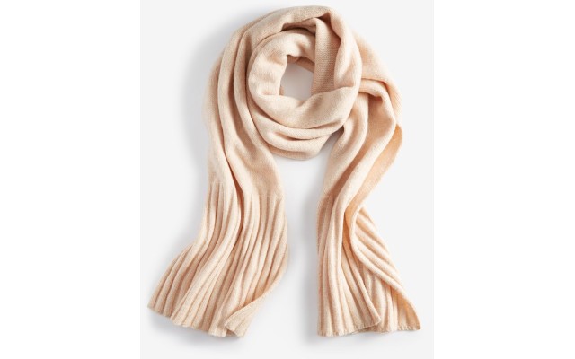 On 34th Women’s Wide-Ribbed Solid Knit Scarf, Oat