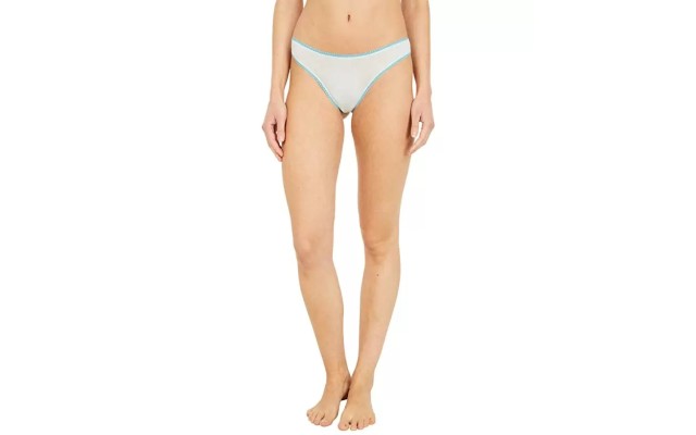 Women’s Hip-G Mesh Thongs, Blue, Medium / Large