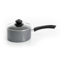 Oster Cocina Pallermo Aluminum 1.5 Quart Sauce Pan with Glass Lid in Gray