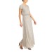  Womens Embellished Blouson Gown, Gray/4