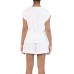 Papinelle Women's French Terry Short Pajama Sets, White, Medium
