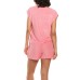 Papinelle Women's French Terry Short Pajama Sets, Pink, Medium