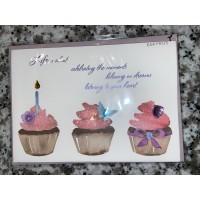 Papyrus Birthday Card – “Celebrating the Moments” Sparkle Cupcakes