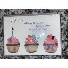 Papyrus Birthday Card – “Celebrating the Moments” Sparkle Cupcakes