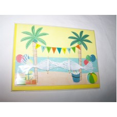 Papyrus Birthday Greeting Card and Envelope; Hammock on Beach, 1 Each