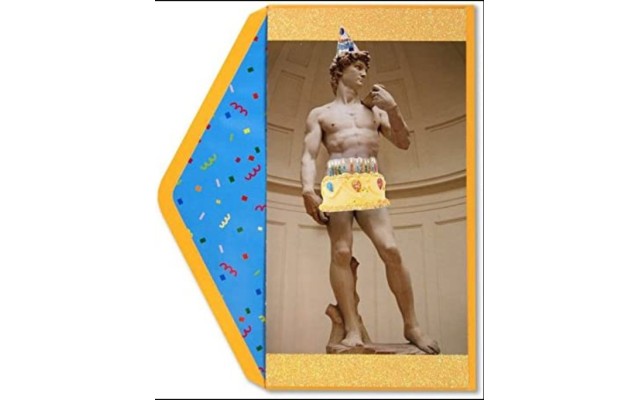  Birthday Greeting Cards; Ice Cream Cone, High Heel, David Sculpture
