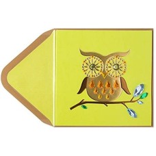 PAPYRUS Blank Greeting Card -Jeweled Owl on a Branch, Multi