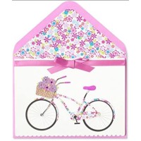 Papyrus Blank Inside Card – Bicycle Romantic Flowers