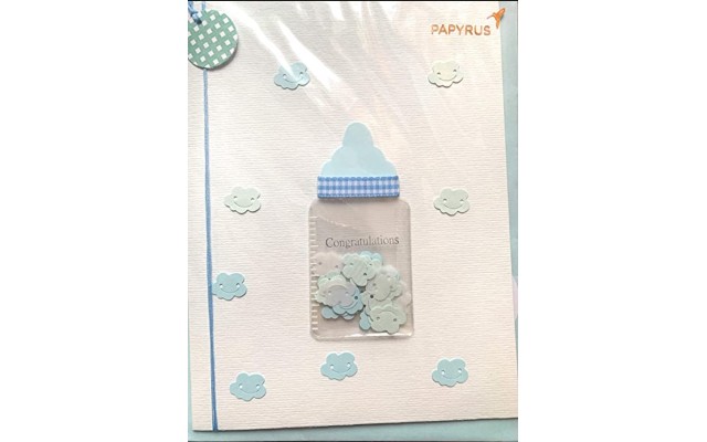 , Blue Baby Bottle Card