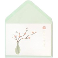 Papyrus Cherry Blossom Branches in Vase Birthday Card
