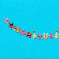 PAPYRUS Congratulations Card Blue Banner, ‎5 x 5 x 5 inches, Multi