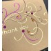  Gemmed Thank You Card by  (Blank Inside), Gold, 7.25 x 5.25 x 0.1