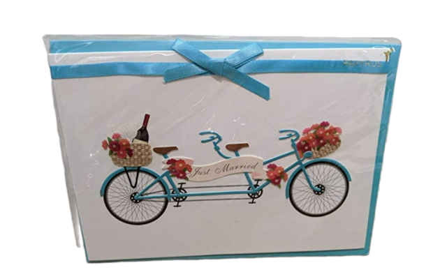  Greeting Card 5″X7″ 1/Pkg-Tandem Bike Wedding Congratulations