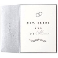 Papyrus Letterpress Wedding Greeting Card And Envelope; Eat, Drink, Be Married