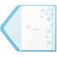 Papyrus Light Blue Flowers Thank You Card