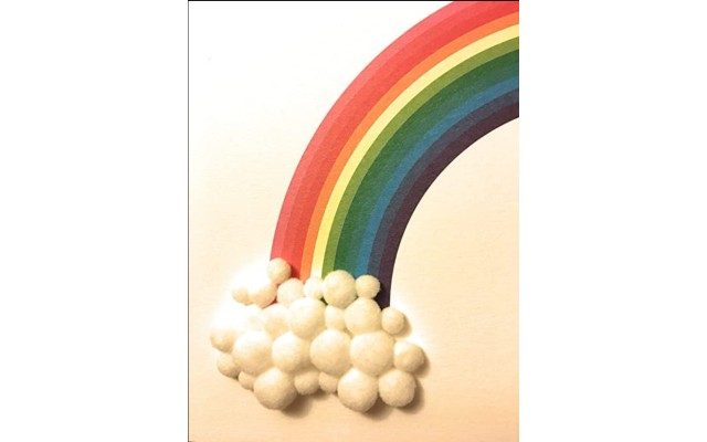 , Pom Pom Rainbow Card