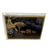 PAPYRUS Safari Animals Everyday Blank Card, 1 Each,Gold/Black, 5″ x 7″