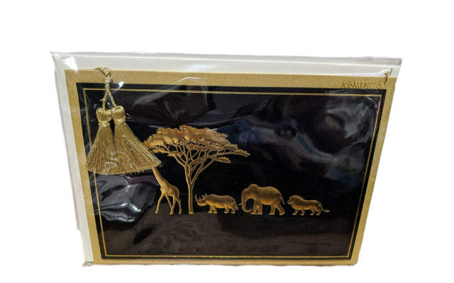  Safari Animals Everyday Blank Card, 1 Each,Gold/Black, 5″ x 7″