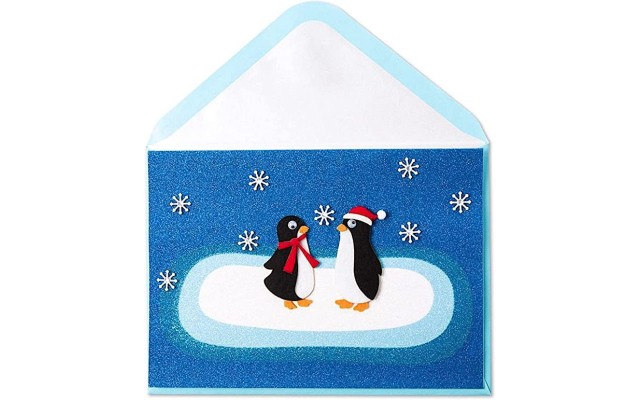 , Two Felt Penguins And Snowfl, 1 Count