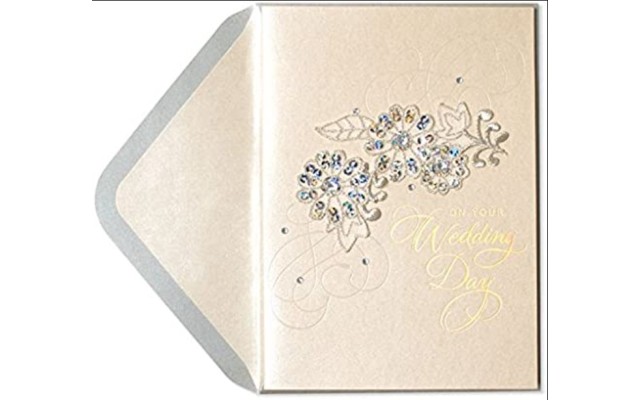  Wedding Card Embellished Floral Embroidery Applique With Jewels-elegant