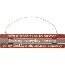 PBK Christmas Decor – Switch to Festive Anxiety Slat Ornament