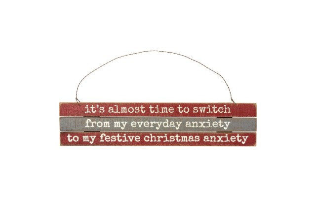 PBK Christmas Decor – Switch to Festive Anxiety Slat Ornament